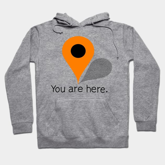 Orange Location Icon - You are here Hoodie by valentinahramov